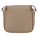 CELINE Macadam Canvas Shoulder Bag PVC Beige Gold Auth LNZ975-2