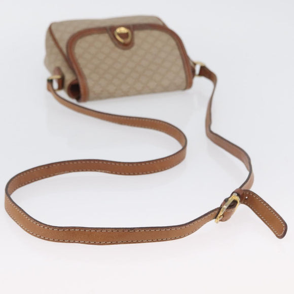 CELINE Macadam Canvas Shoulder Bag PVC Beige Gold Auth LNZ975