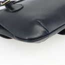GUCCI Shoulder Bag Leather Navy Gold Auth LNZ977-13