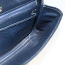 GUCCI Shoulder Bag Leather Navy Gold Auth LNZ977-16