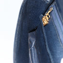 GUCCI Shoulder Bag Leather Navy Gold Auth LNZ977-17