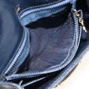 GUCCI Shoulder Bag Leather Navy Gold Auth LNZ977-19