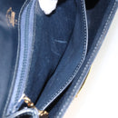 GUCCI Shoulder Bag Leather Navy Gold Auth LNZ977-20