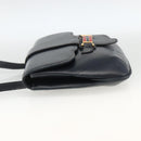 GUCCI Shoulder Bag Leather Navy Gold Auth LNZ977-4