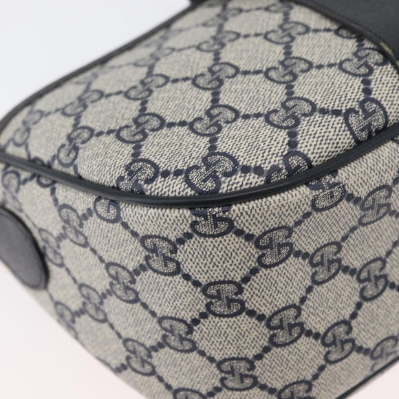 GUCCI GG Supreme Sherry Line Shoulder Bag PVC Navy Gold 89 02 032 Auth LNZ978