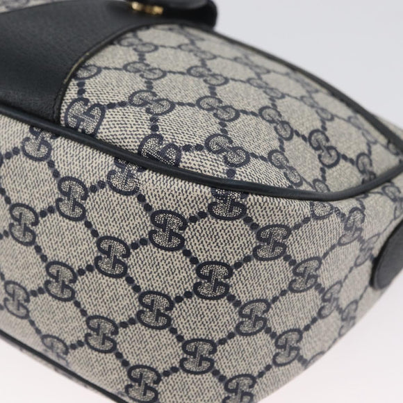 GUCCI GG Supreme Sherry Line Shoulder Bag PVC Navy Gold 89 02 032 Auth LNZ978