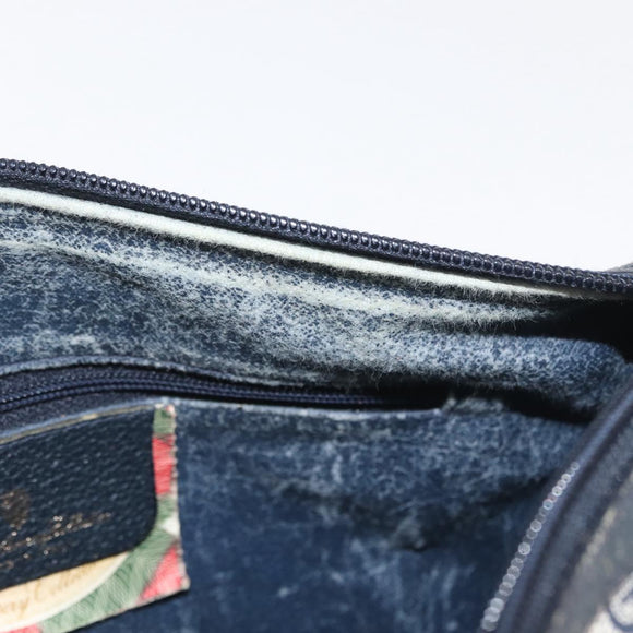 GUCCI GG Supreme Sherry Line Shoulder Bag PVC Navy Gold 89 02 032 Auth LNZ978