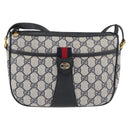 GUCCI GG Supreme Sherry Line Shoulder Bag PVC Navy Gold 89 02 032 Auth LNZ978-13