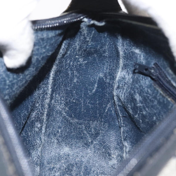 GUCCI GG Supreme Sherry Line Shoulder Bag PVC Navy Gold 89 02 032 Auth LNZ978