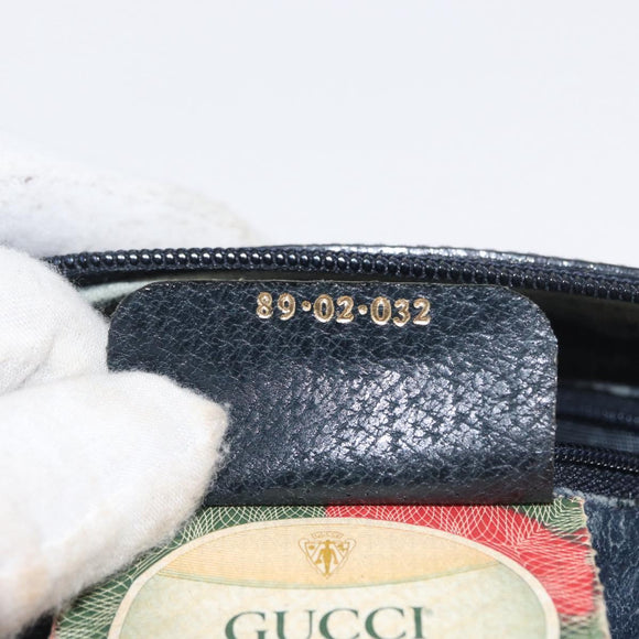 GUCCI GG Supreme Sherry Line Shoulder Bag PVC Navy Gold 89 02 032 Auth LNZ978