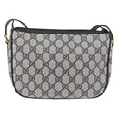 GUCCI GG Supreme Sherry Line Shoulder Bag PVC Navy Gold 89 02 032 Auth LNZ978-2