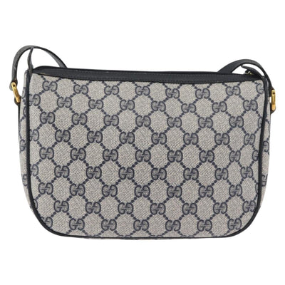 GUCCI GG Supreme Sherry Line Shoulder Bag PVC Navy Gold 89 02 032 Auth LNZ978 - 0