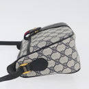 GUCCI GG Supreme Sherry Line Shoulder Bag PVC Navy Gold 89 02 032 Auth LNZ978-4