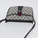 GUCCI GG Supreme Sherry Line Shoulder Bag PVC Navy Gold 89 02 032 Auth LNZ978-6