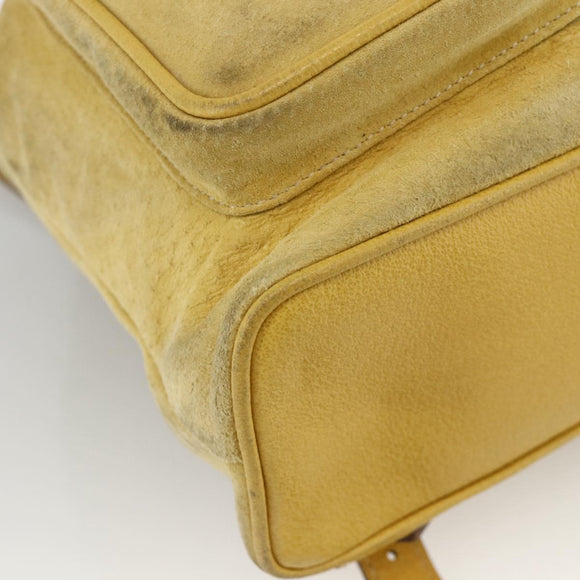 GUCCI Bamboo Backpack Suede Yellow Gold 003 2058 0016 Auth LNZ979A