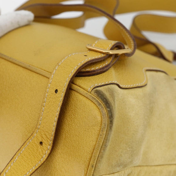 GUCCI Bamboo Backpack Suede Yellow Gold 003 2058 0016 Auth LNZ979A