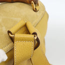 GUCCI Bamboo Backpack Suede Yellow Gold 003 2058 0016 Auth LNZ979A-9