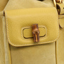 GUCCI Bamboo Backpack Suede Yellow Gold 003 2058 0016 Auth LNZ979A-19