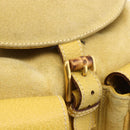 GUCCI Bamboo Backpack Suede Yellow Gold 003 2058 0016 Auth LNZ979A-20