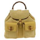 GUCCI Bamboo Backpack Suede Yellow Gold 003 2058 0016 Auth LNZ979A-13