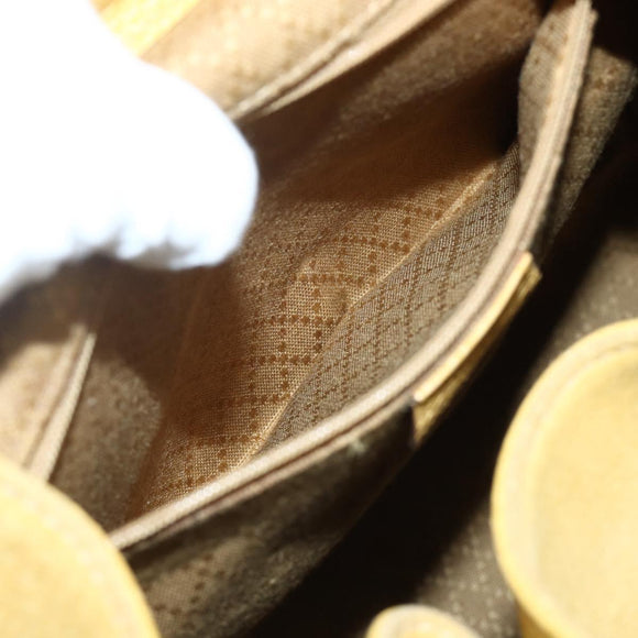 GUCCI Bamboo Backpack Suede Yellow Gold 003 2058 0016 Auth LNZ979A