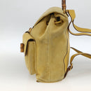 GUCCI Bamboo Backpack Suede Yellow Gold 003 2058 0016 Auth LNZ979A-4