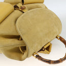 GUCCI Bamboo Backpack Suede Yellow Gold 003 2058 0016 Auth LNZ979A-6