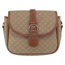 CELINE Macadam Canvas Shoulder Bag PVC Beige Gold Auth LNZ981-13