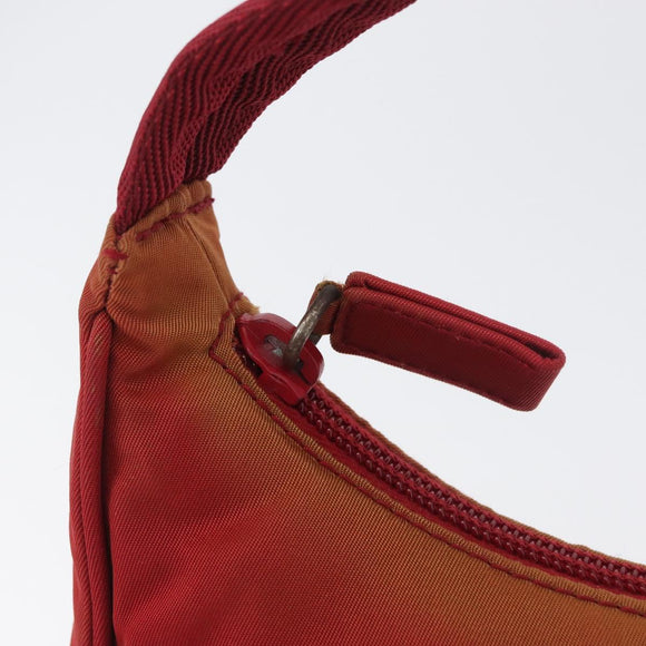 PRADA Hand Bag Nylon Red Silver Auth LNZ983