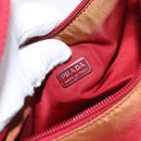 PRADA Hand Bag Nylon Red Silver Auth LNZ983-10