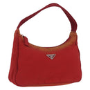PRADA Hand Bag Nylon Red Silver Auth LNZ983-1