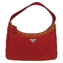 PRADA Hand Bag Nylon Red Silver Auth LNZ983-13