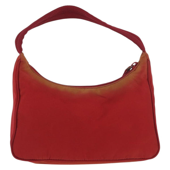 PRADA Hand Bag Nylon Red Silver Auth LNZ983