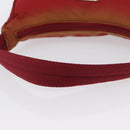 PRADA Hand Bag Nylon Red Silver Auth LNZ983-7