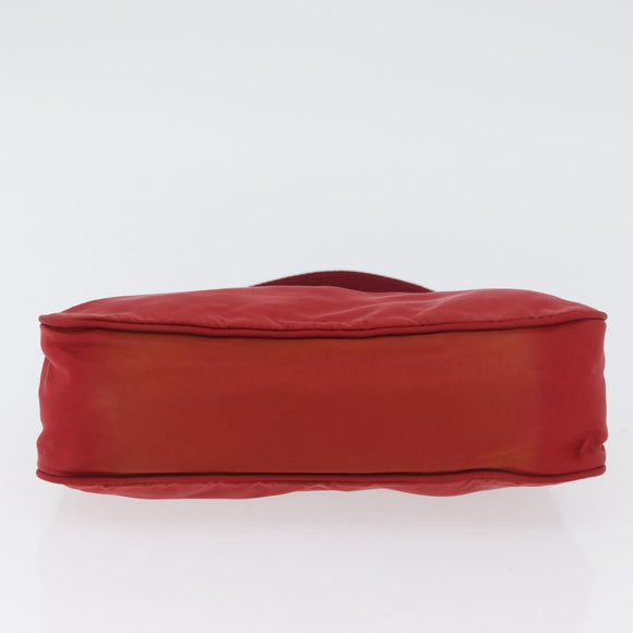 PRADA Hand Bag Nylon Red Silver Auth LNZ983