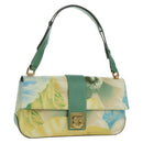 Salvatore Ferragamo Gancini Shoulder Bag Leather Green Gold Auth LNZ984A-1
