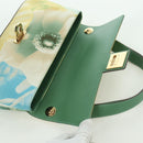 Salvatore Ferragamo Gancini Shoulder Bag Leather Green Gold Auth LNZ984A-15