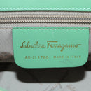 Salvatore Ferragamo Gancini Shoulder Bag Leather Green Gold Auth LNZ984A-16