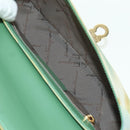 Salvatore Ferragamo Gancini Shoulder Bag Leather Green Gold Auth LNZ984A-17