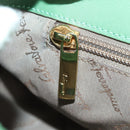 Salvatore Ferragamo Gancini Shoulder Bag Leather Green Gold Auth LNZ984A-20