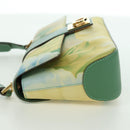 Salvatore Ferragamo Gancini Shoulder Bag Leather Green Gold Auth LNZ984A-4