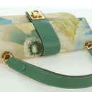Salvatore Ferragamo Gancini Shoulder Bag Leather Green Gold Auth LNZ984A-6