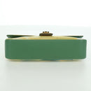 Salvatore Ferragamo Gancini Shoulder Bag Leather Green Gold Auth LNZ984A-9
