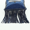 PRADA Shoulder Bag Nylon Navy Gold Auth LNZ987A-5