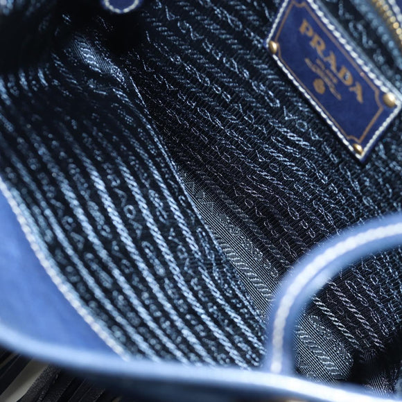 PRADA Shoulder Bag Nylon Navy Gold Auth LNZ987A