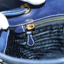 PRADA Shoulder Bag Nylon Navy Gold Auth LNZ987A-25