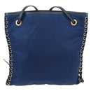 PRADA Shoulder Bag Nylon Navy Gold Auth LNZ987A-2