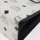 MCM Vicetos Logogram Hand Bag PVC Leather 2way White Gold Auth LNZ988A-17