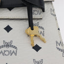 MCM Vicetos Logogram Hand Bag PVC Leather 2way White Gold Auth LNZ988A-9