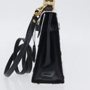 MCM Vicetos Logogram Hand Bag PVC Leather 2way White Gold Auth LNZ988A-3
